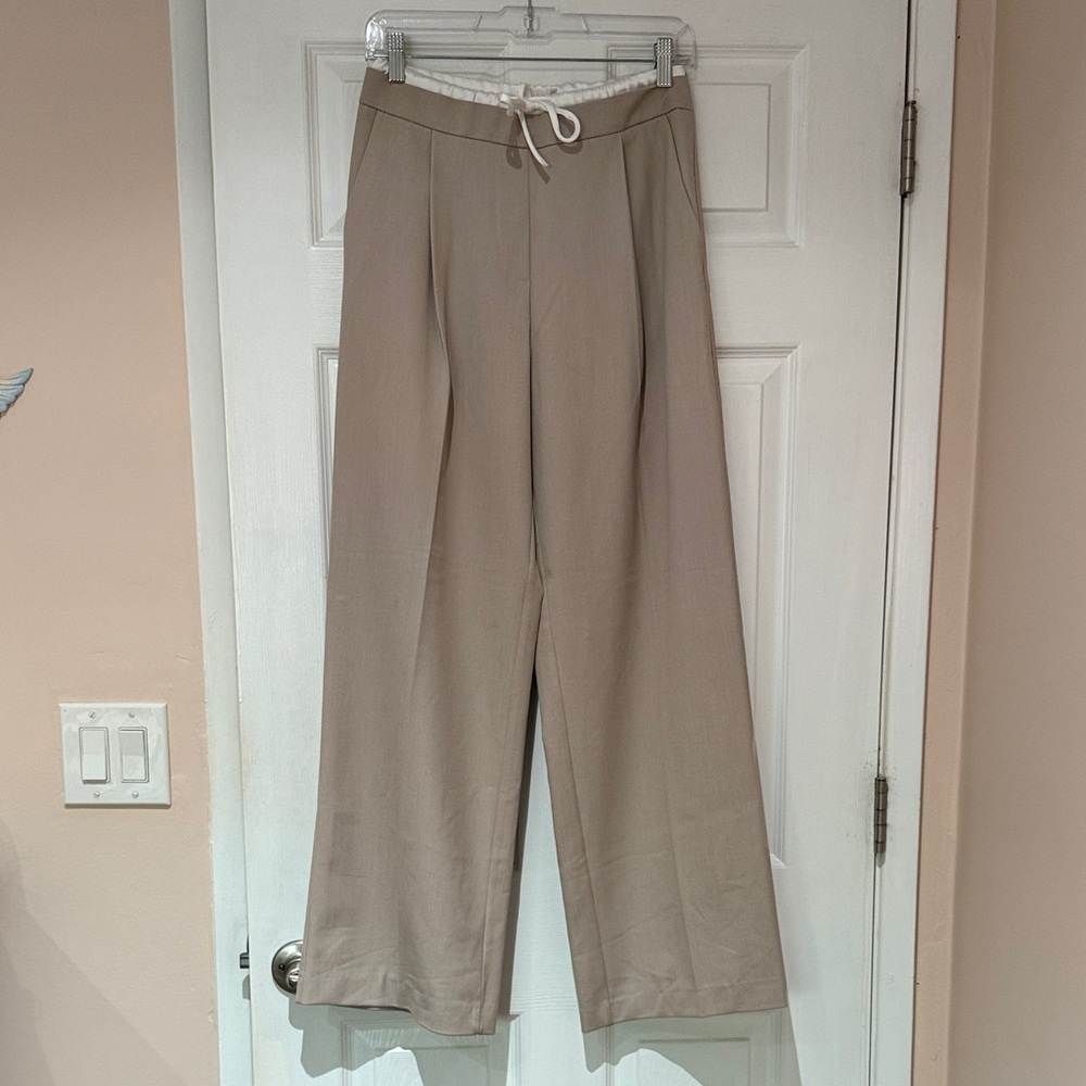 Zara Beige Wide-Leg Trousers